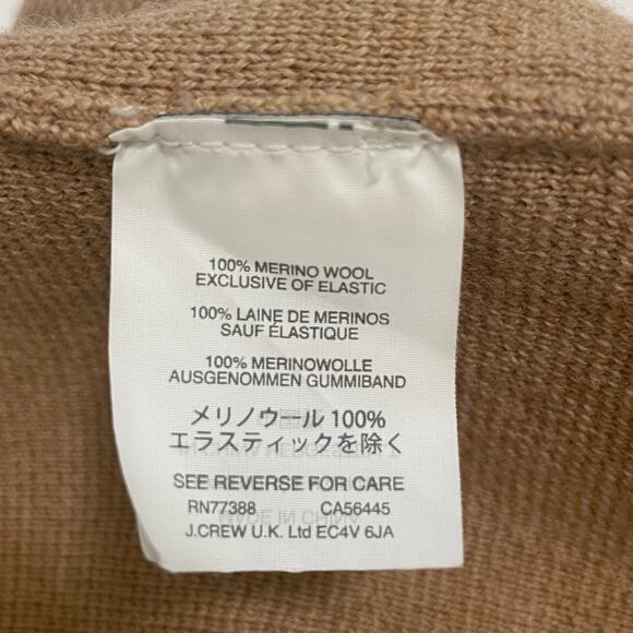 J.Crew Womens Oversized Open Front Sweater Blazer XS Tan Merino Wool Preppy Work - Picture 4 of 12